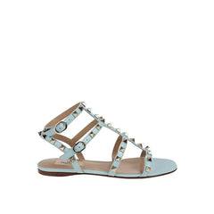 Valentino Garavani Blue Calfskin Strap-On Sandals - EU36/US6