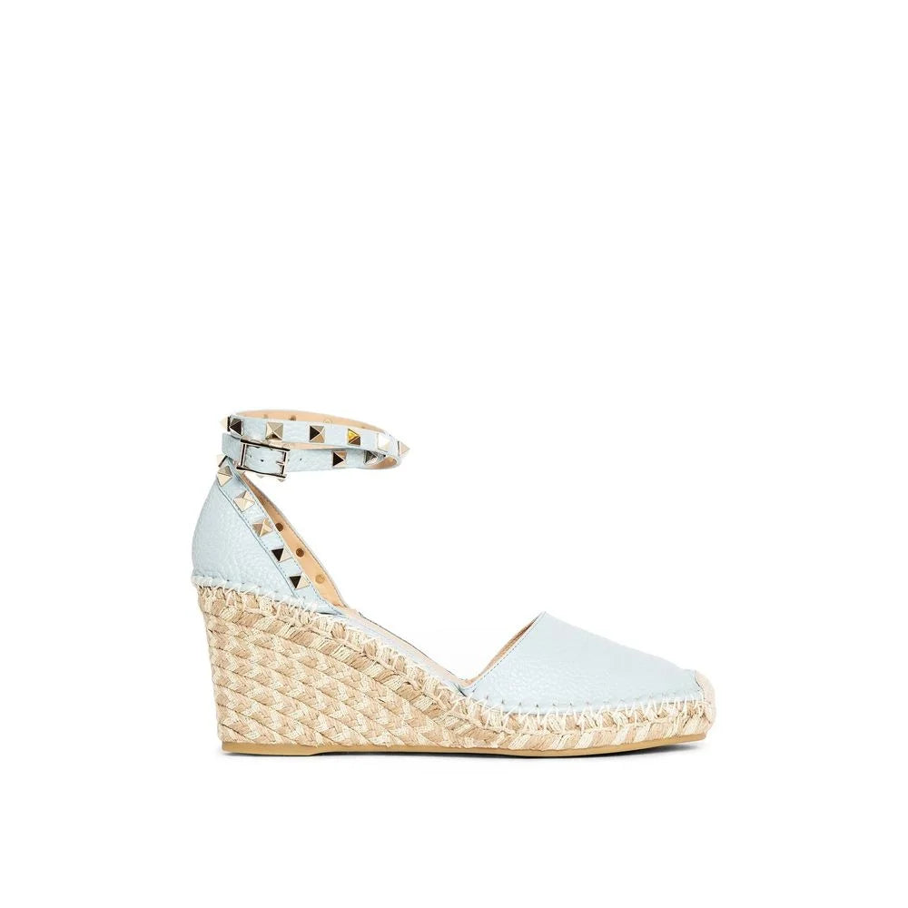 Valentino Garavani Blue Calfskin Wedge Sandals - EU41/US11