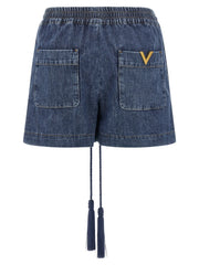 Valentino Garavani Blue Cotton Bermuda Shorts