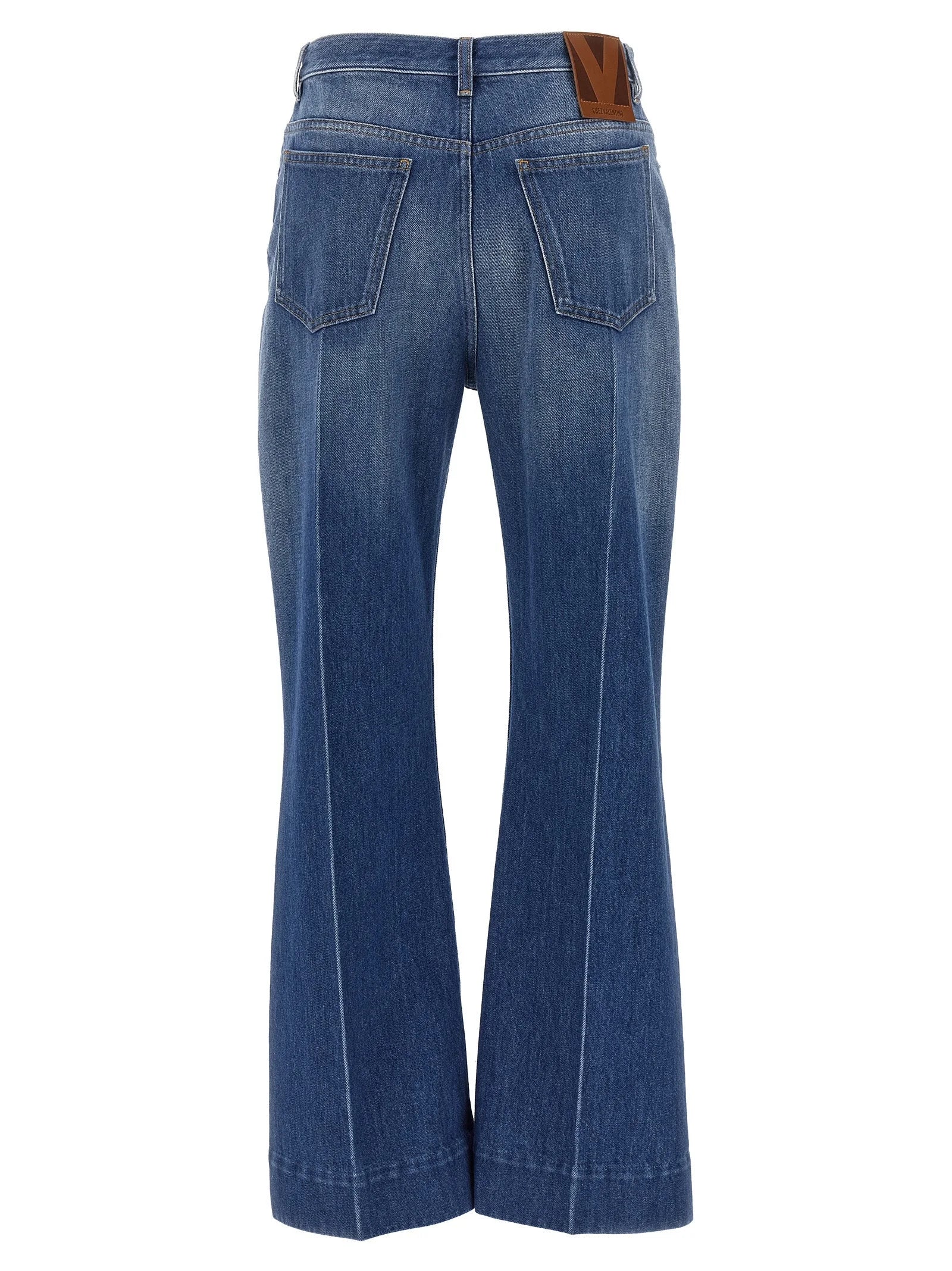 Valentino Garavani Blue Cotton Flared Jeans - 27