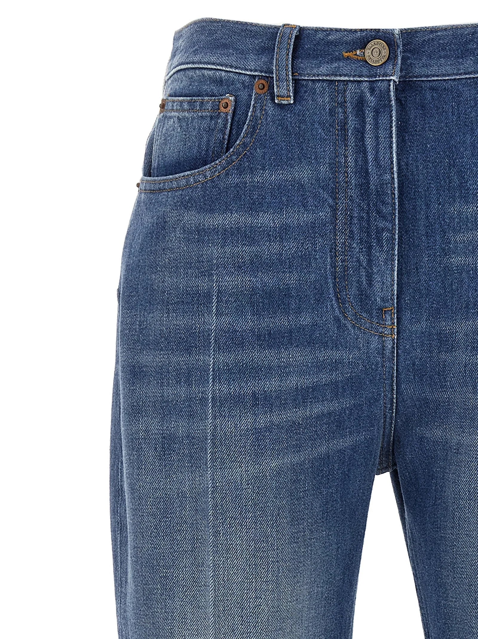Valentino Garavani Blue Cotton Flared Jeans - 27