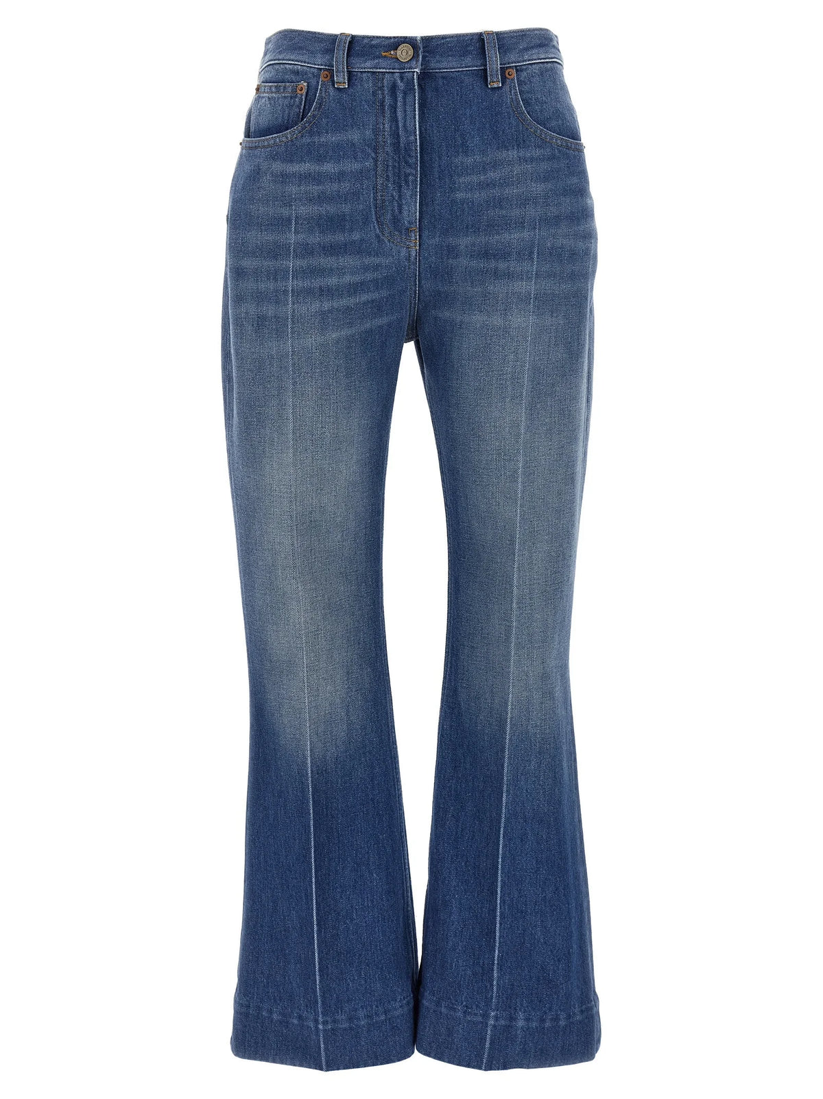 Valentino Garavani Blue Cotton Flared Jeans - 27