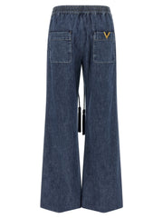 Valentino Garavani Blue Cotton Flared Jeans