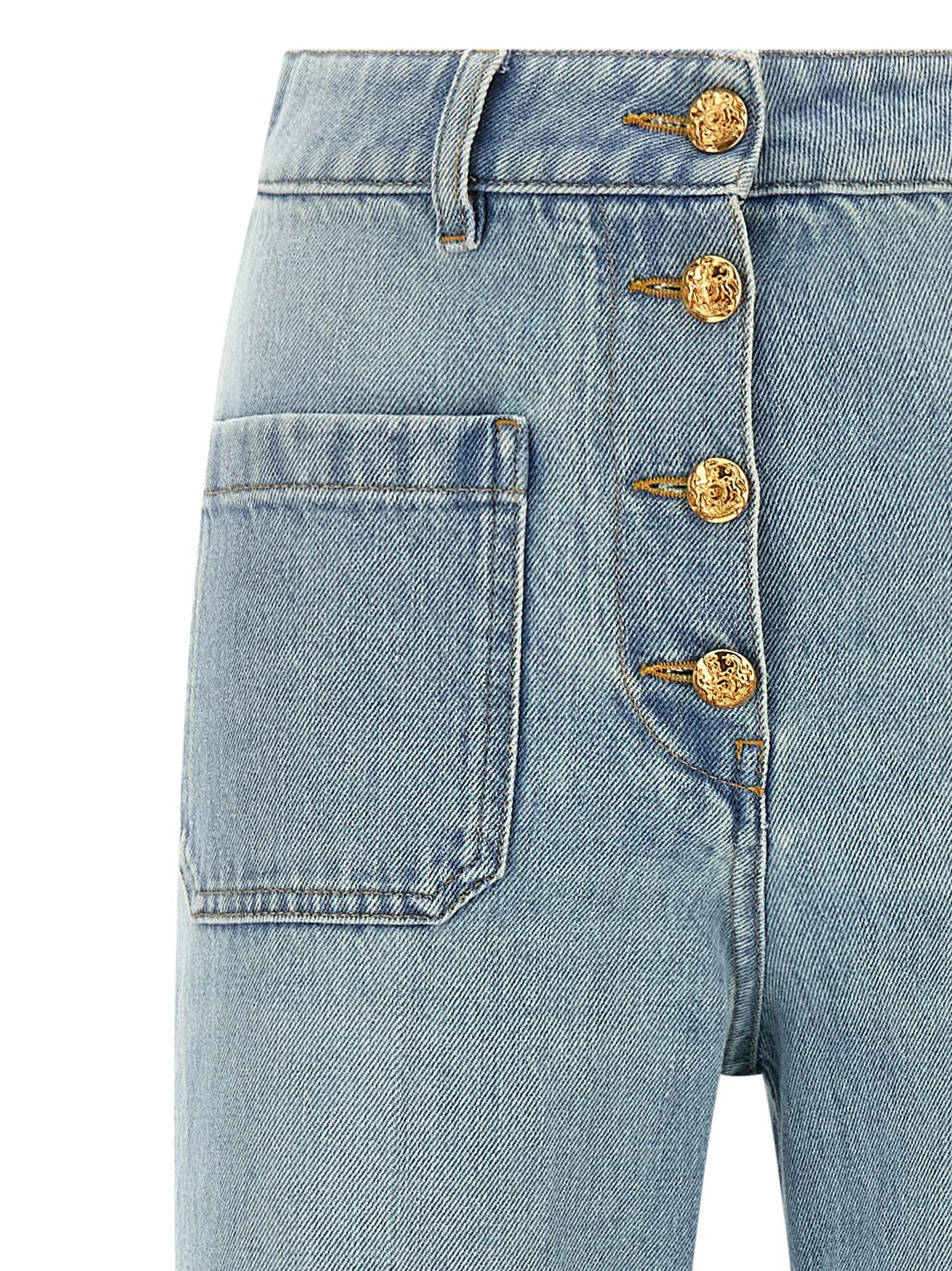 Valentino Garavani Blue Cotton High-Waisted Jean - 25