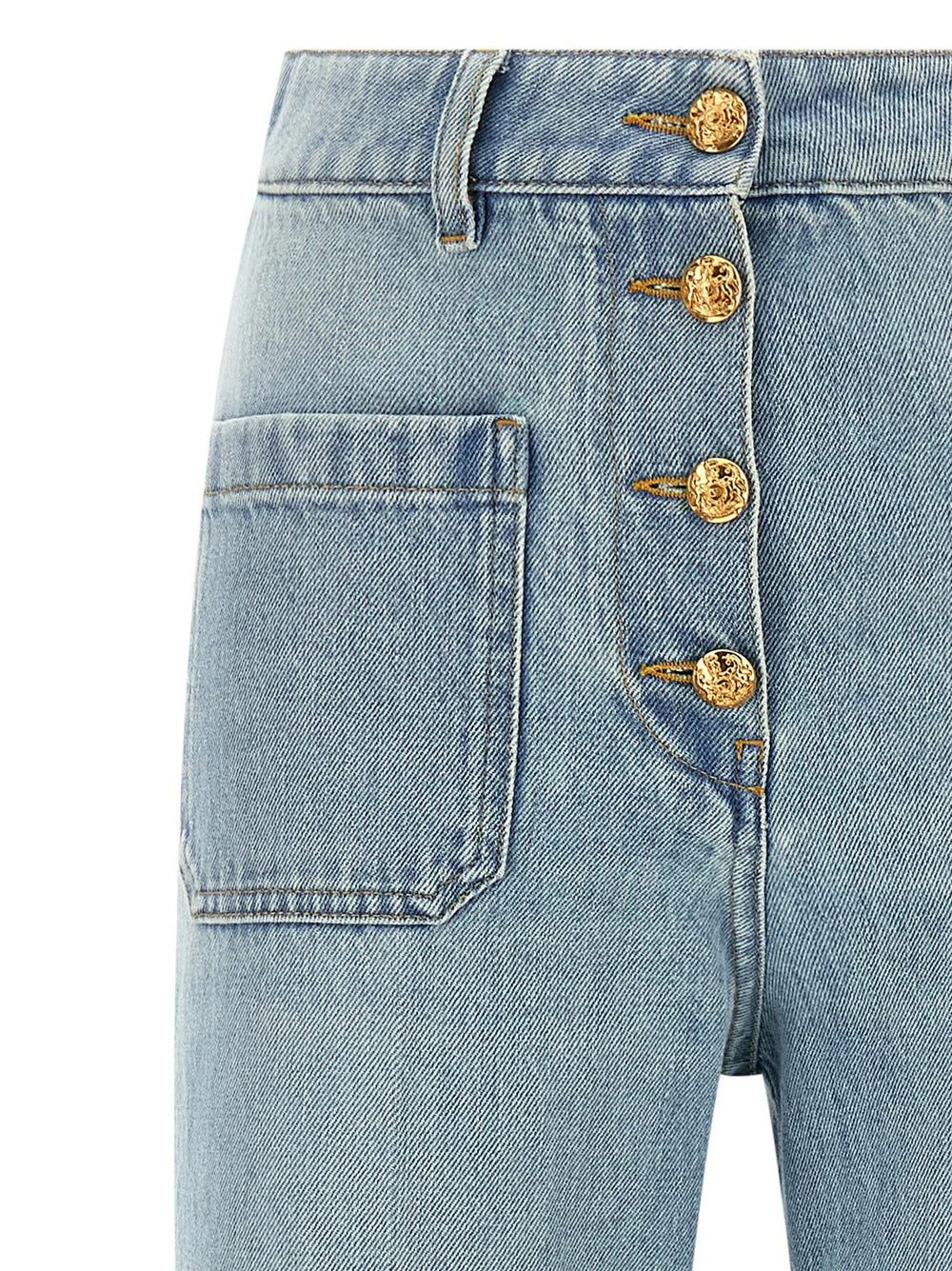 Valentino Garavani Blue Cotton High-Waisted Jean - 25
