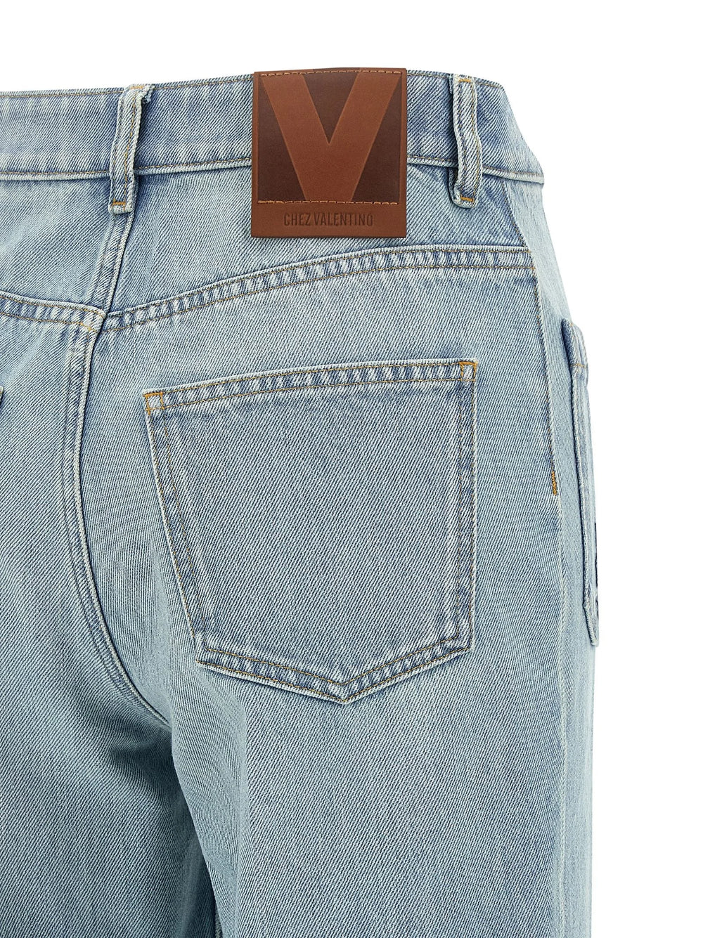 Valentino Garavani Blue Cotton High-Waisted Jean - 25