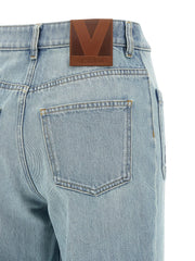 Valentino Garavani Blue Cotton High-Waisted Jean - 25