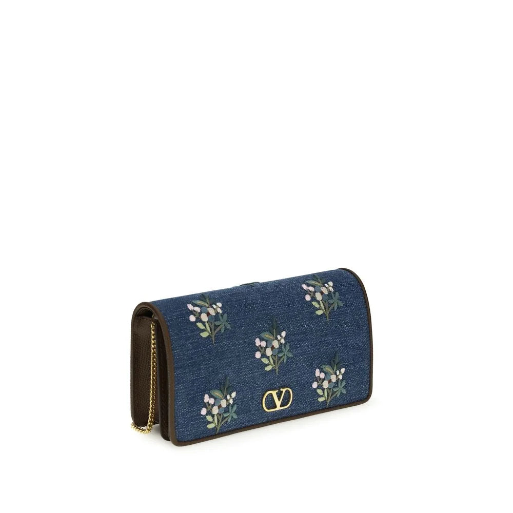 Valentino Garavani Blue Cotton Shoulder Bag
