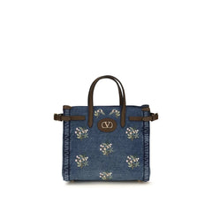 Valentino Garavani Blue Cotton Shoulder Bag
