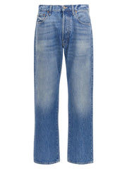 Valentino Garavani Blue Cotton Straight-Leg Jeans
