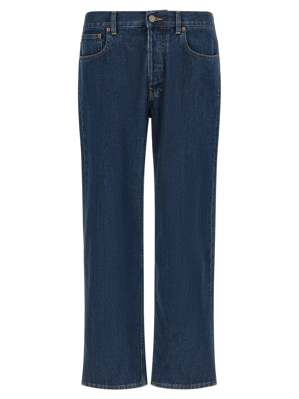 Valentino Garavani Blue Cotton Straight-Leg Jeans