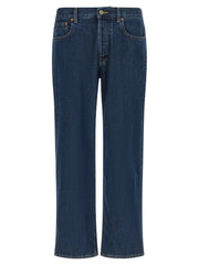 Valentino Garavani Blue Cotton Straight-Leg Jeans