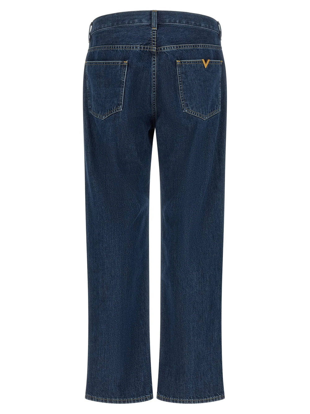 Valentino Garavani Blue Cotton Straight-Leg Jeans