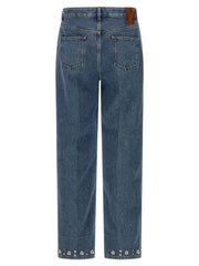 Valentino Garavani Blue Cotton Straight-Leg Jeans