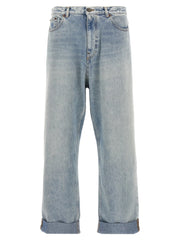 Valentino Garavani Blue Cotton Straight-Leg Jeans - W32