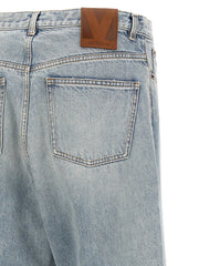 Valentino Garavani Blue Cotton Straight-Leg Jeans - W32