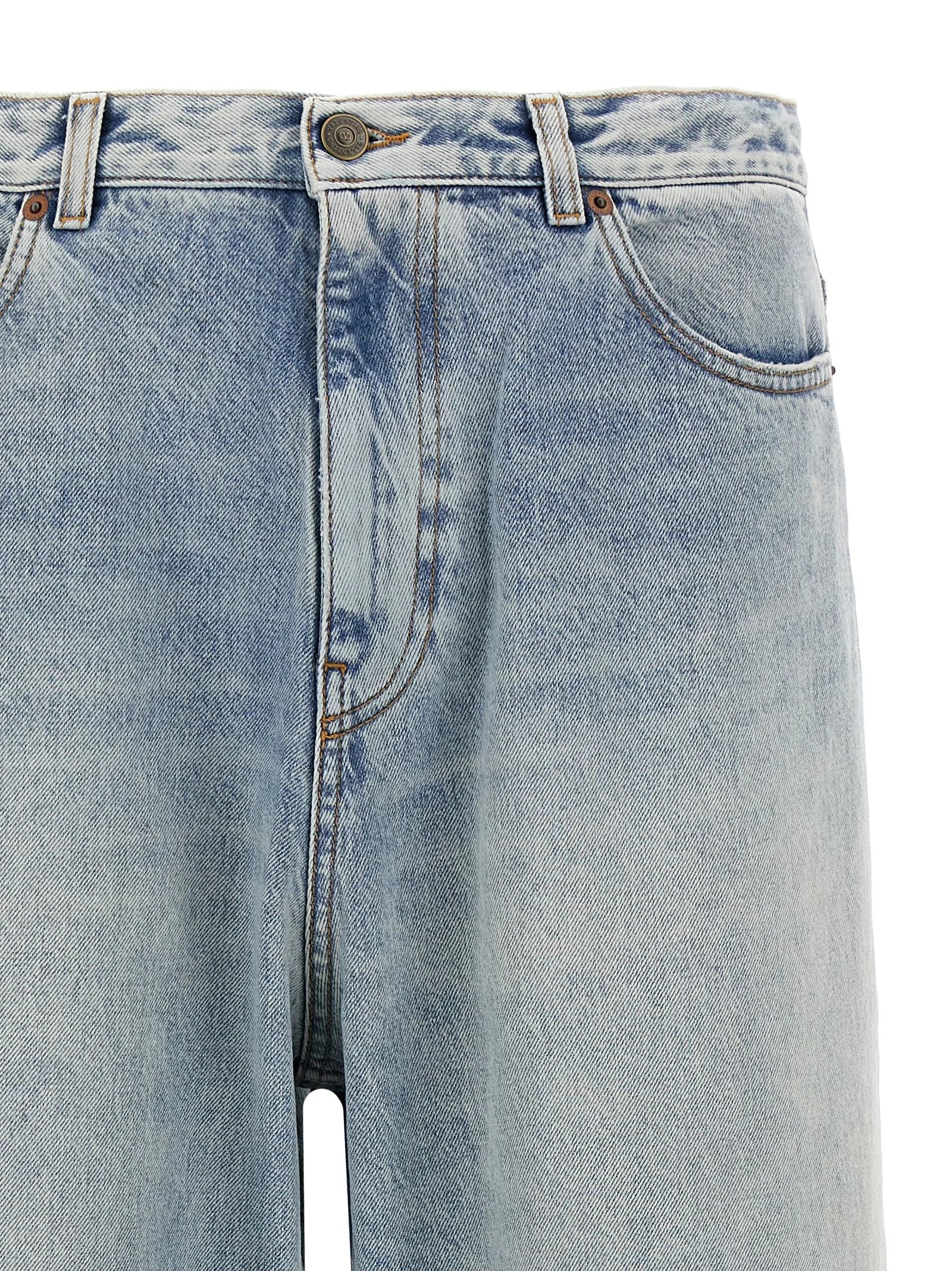 Valentino Garavani Blue Cotton Straight-Leg Jeans - W32