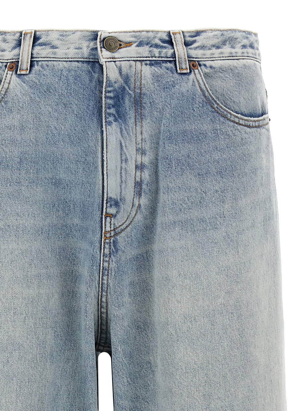 Valentino Garavani Blue Cotton Straight-Leg Jeans - W32