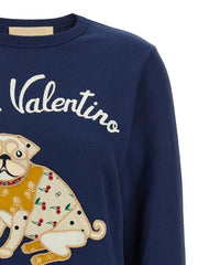 Valentino Garavani Blue Cotton Sweatshirt