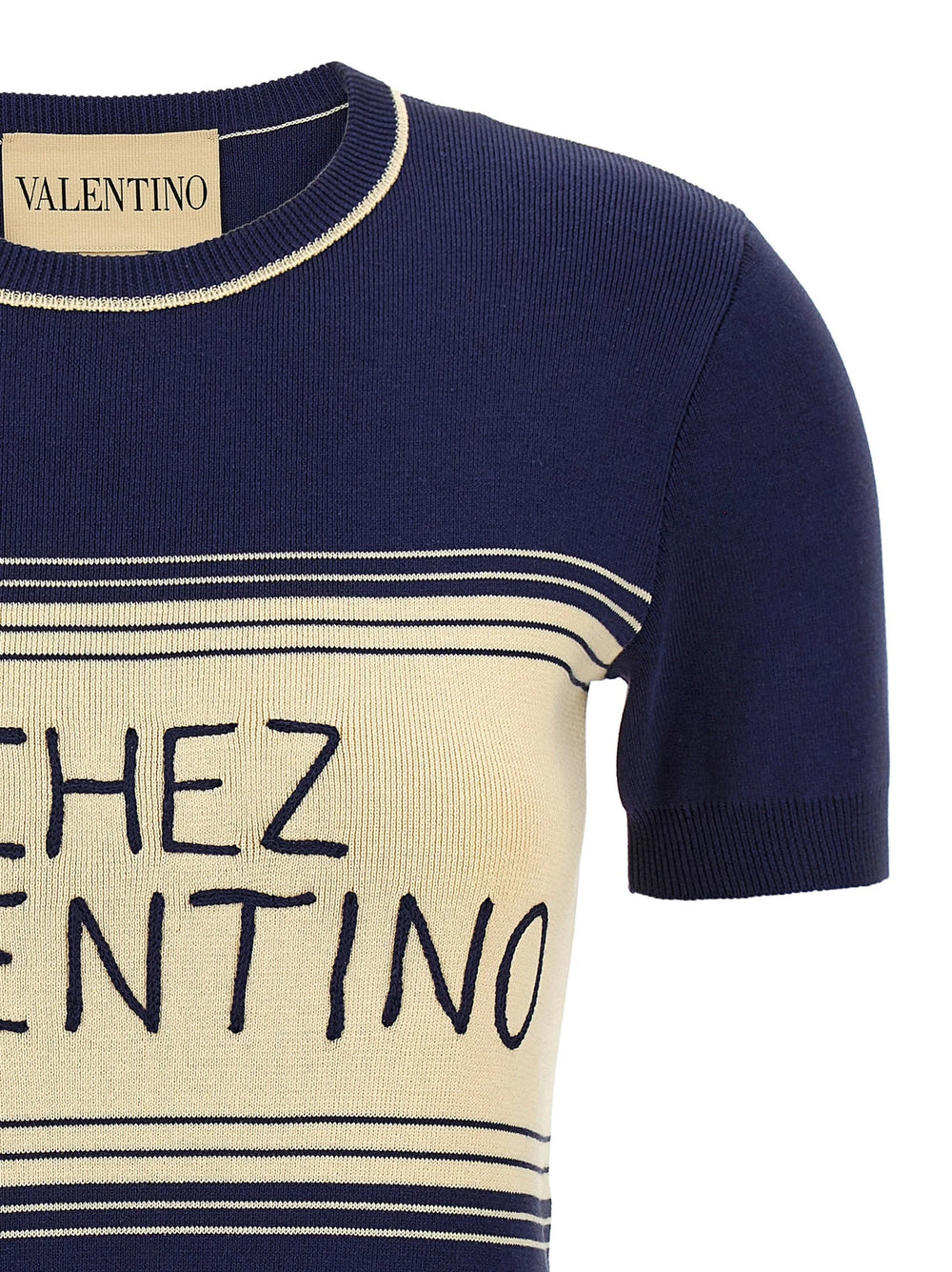 Valentino Garavani Blue Cotton T-Shirt - M