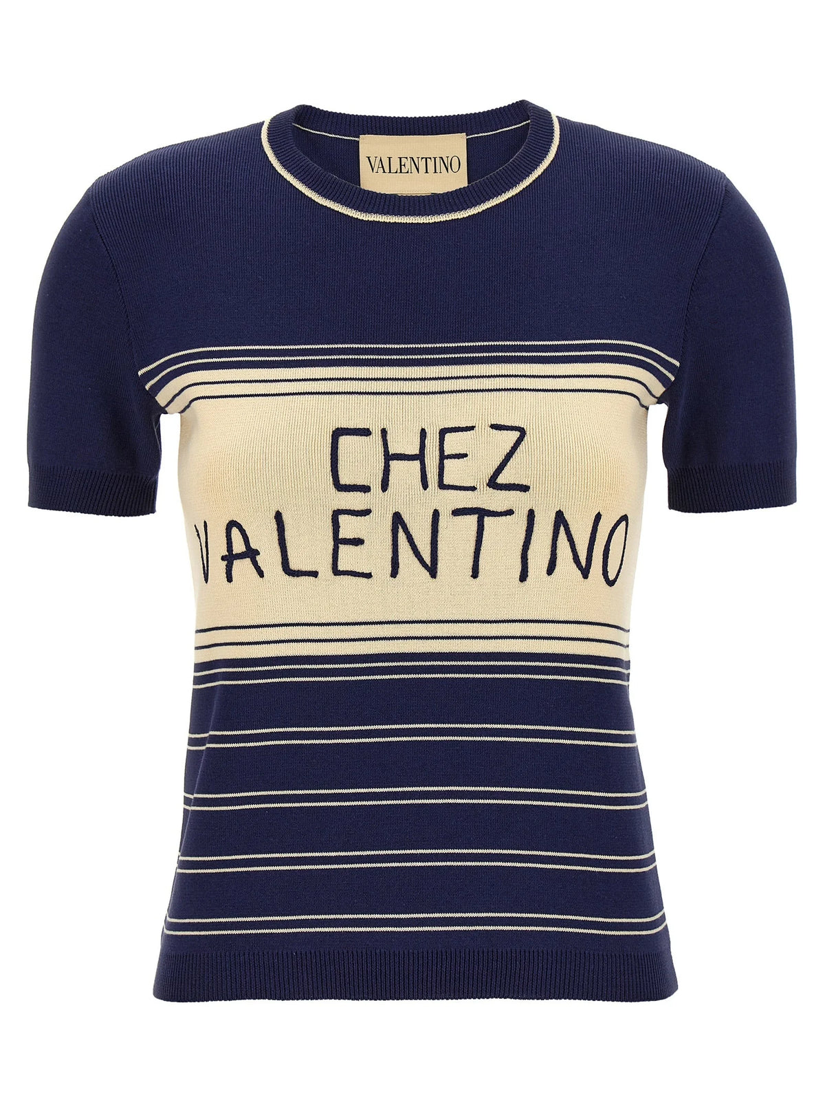 Valentino Garavani Blue Cotton T-Shirt - M