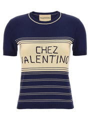 Valentino Garavani Blue Cotton T-Shirt - M