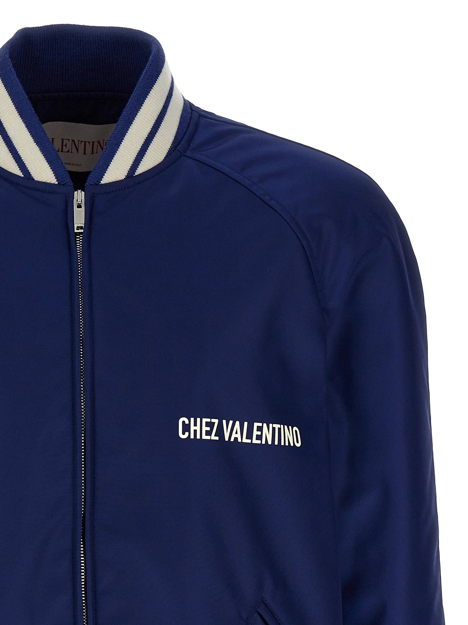 Valentino Garavani Blue Polyamide Bomber - IT50 | L