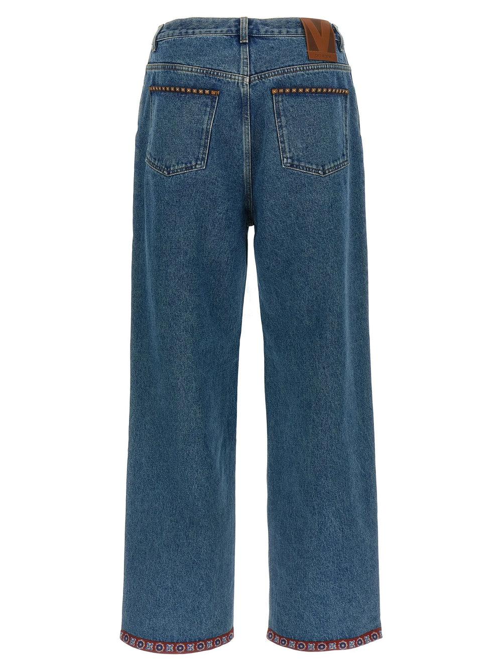 Valentino Garavani Blue Polyamide Straight-Leg Jeans - W34
