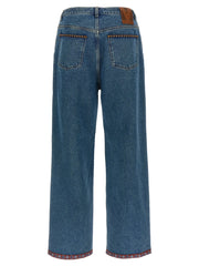 Valentino Garavani Blue Polyamide Straight-Leg Jeans - W34