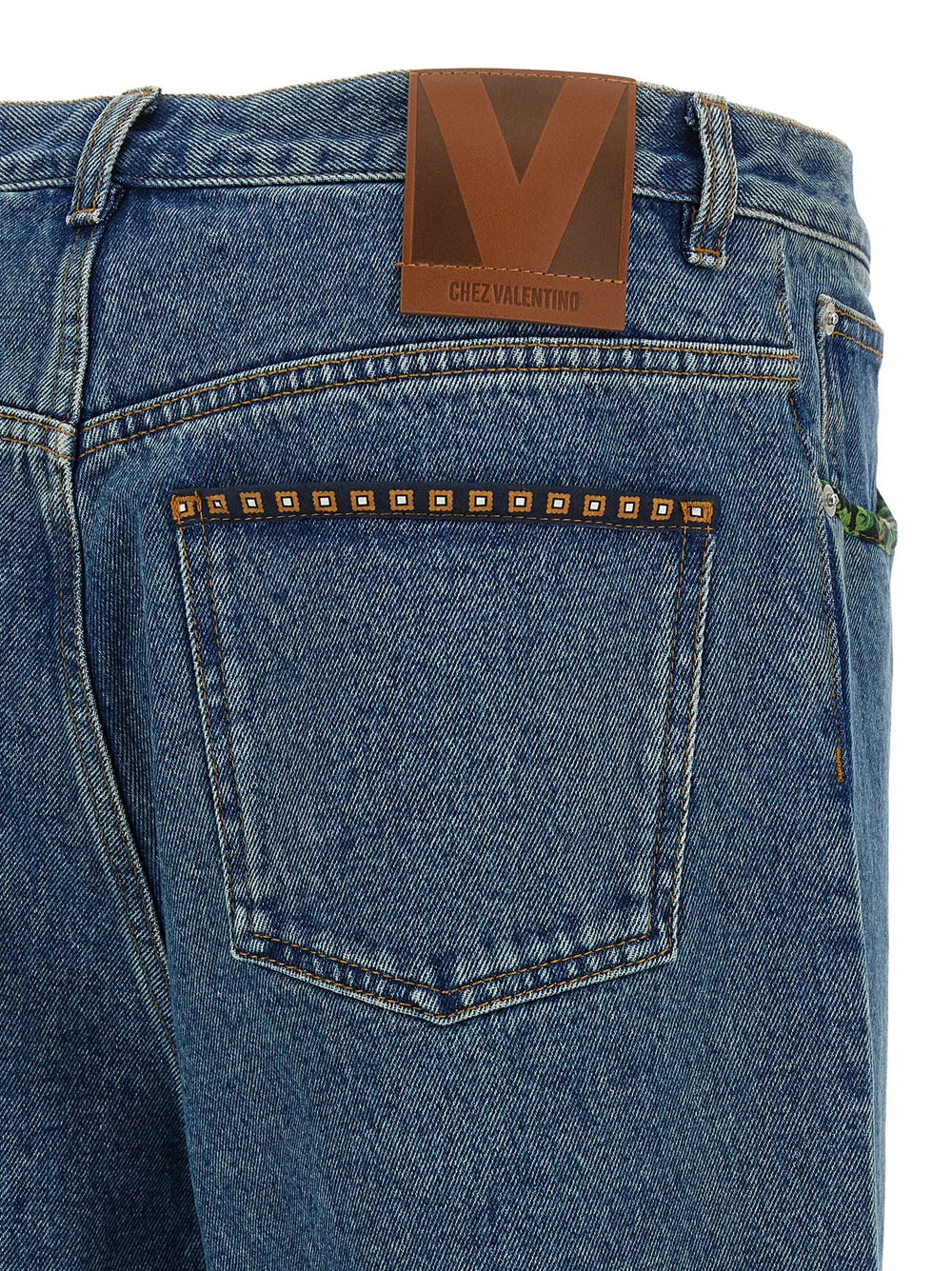 Valentino Garavani Blue Polyamide Straight-Leg Jeans - W34