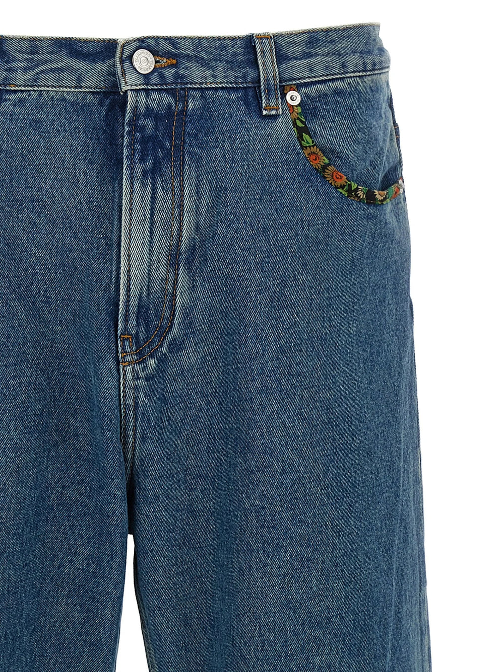 Valentino Garavani Blue Polyamide Straight-Leg Jeans - W34