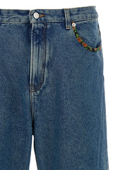 Valentino Garavani Blue Polyamide Straight-Leg Jeans - W34