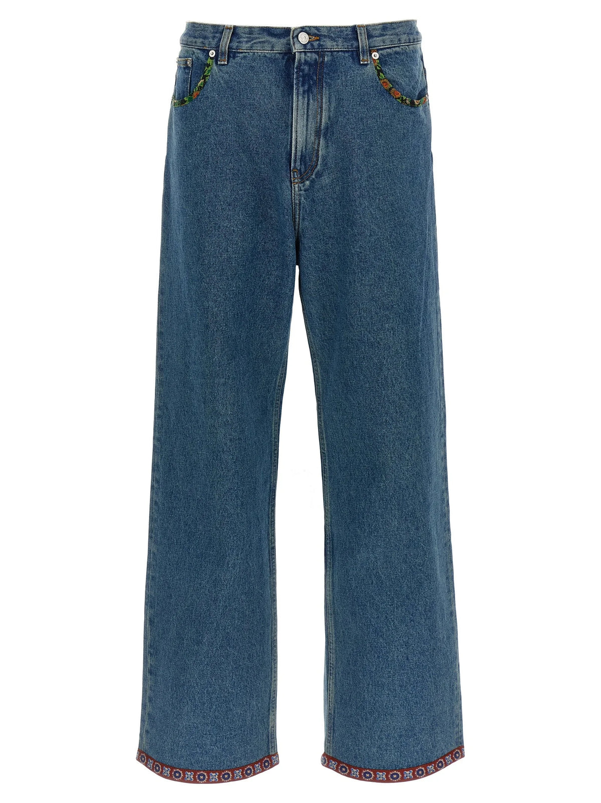 Valentino Garavani Blue Polyamide Straight-Leg Jeans - W34
