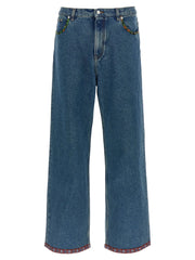 Valentino Garavani Blue Polyamide Straight-Leg Jeans - W34