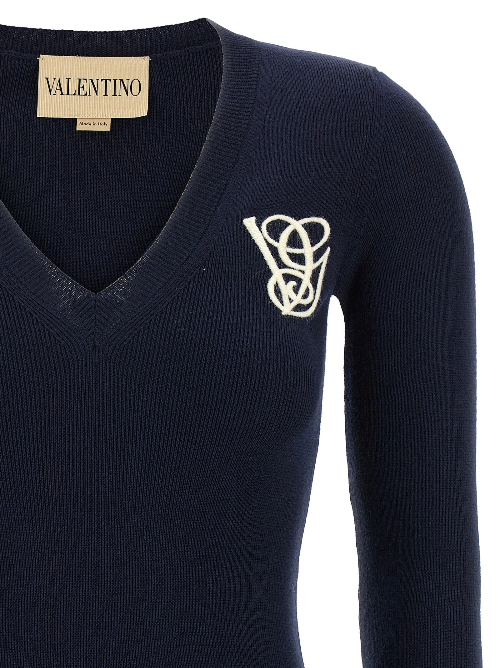 Valentino Garavani Blue Virgin Wool Cardigan - M