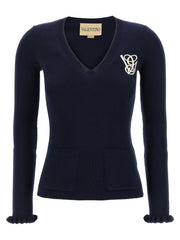 Valentino Garavani Blue Virgin Wool Cardigan - M