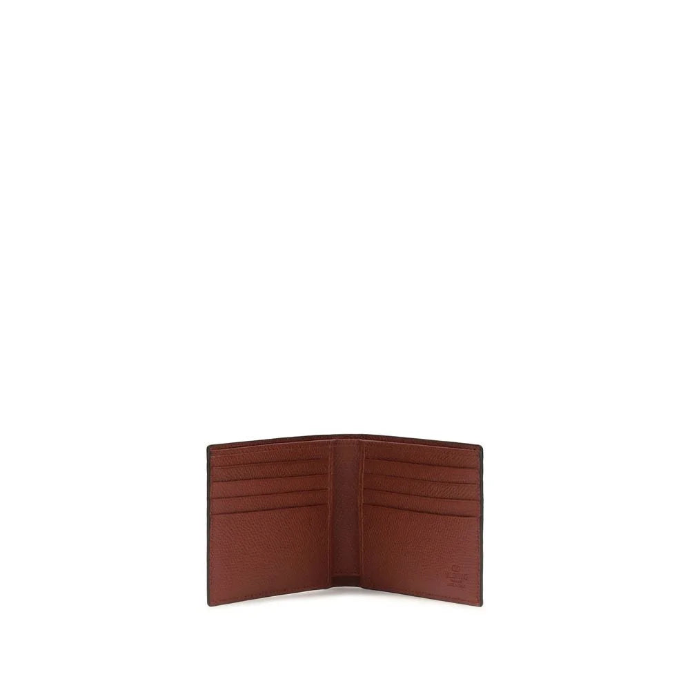 Valentino Garavani Bordeaux Calf Leather Bos Taurus Wallet