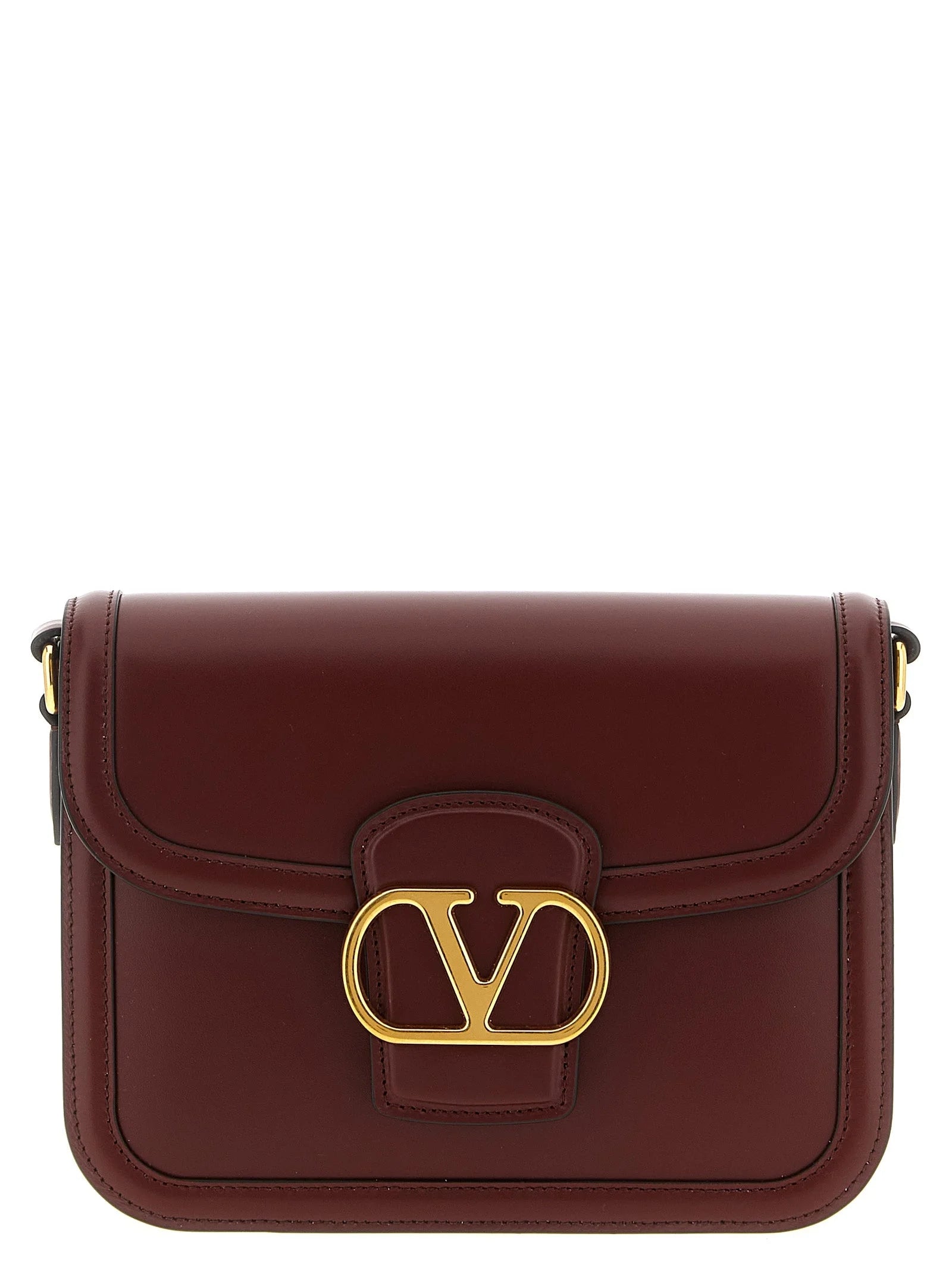 Valentino Garavani Bordeaux Calfskin Crossbody Bag