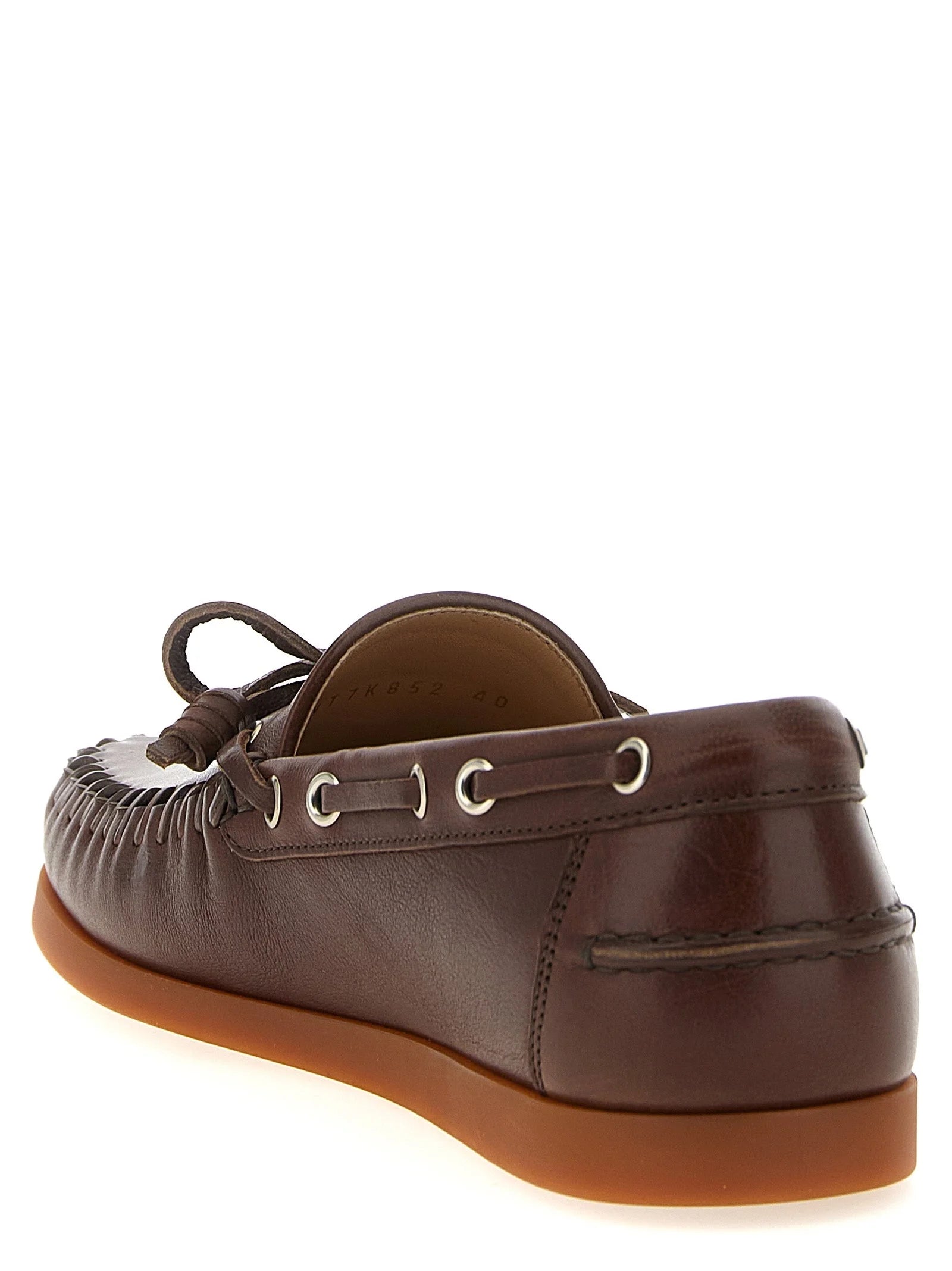 Valentino Garavani Brown Buffalo Leather Moccassin