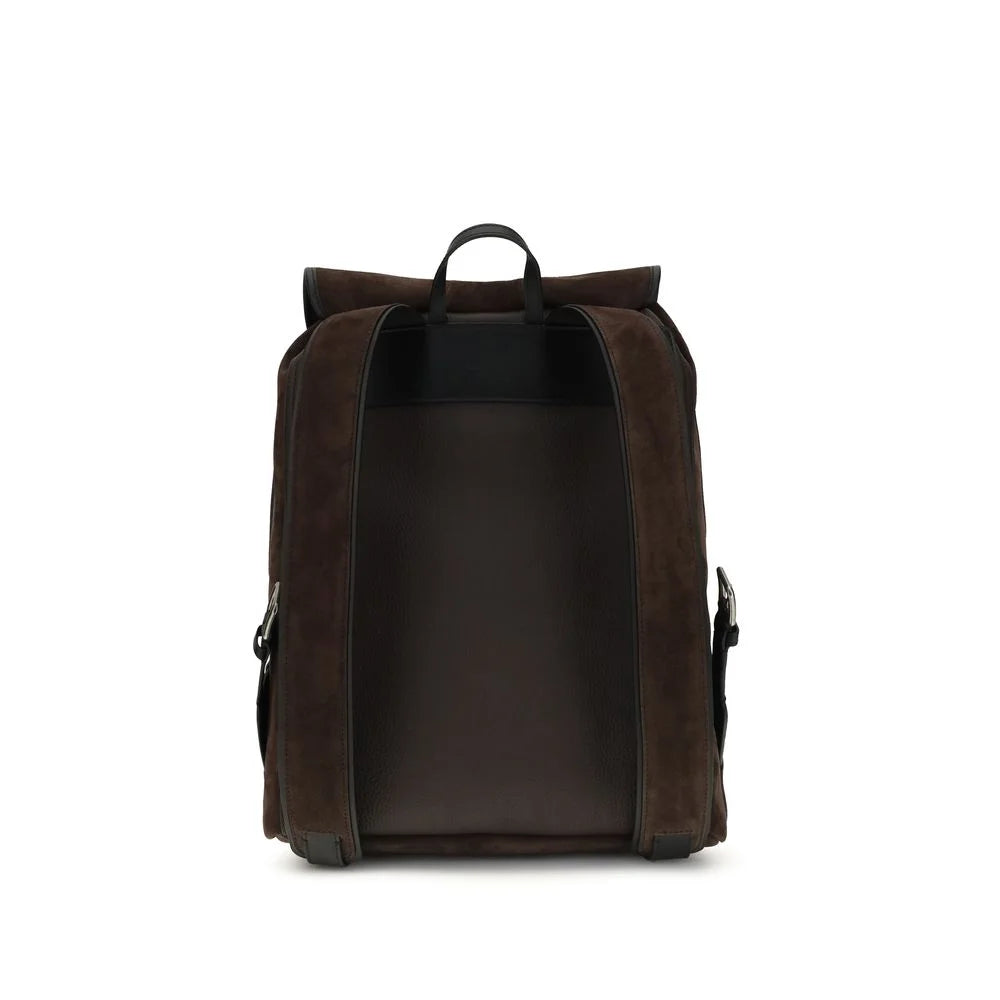 Valentino Garavani Brown Calf Leather Bos Taurus Backpack
