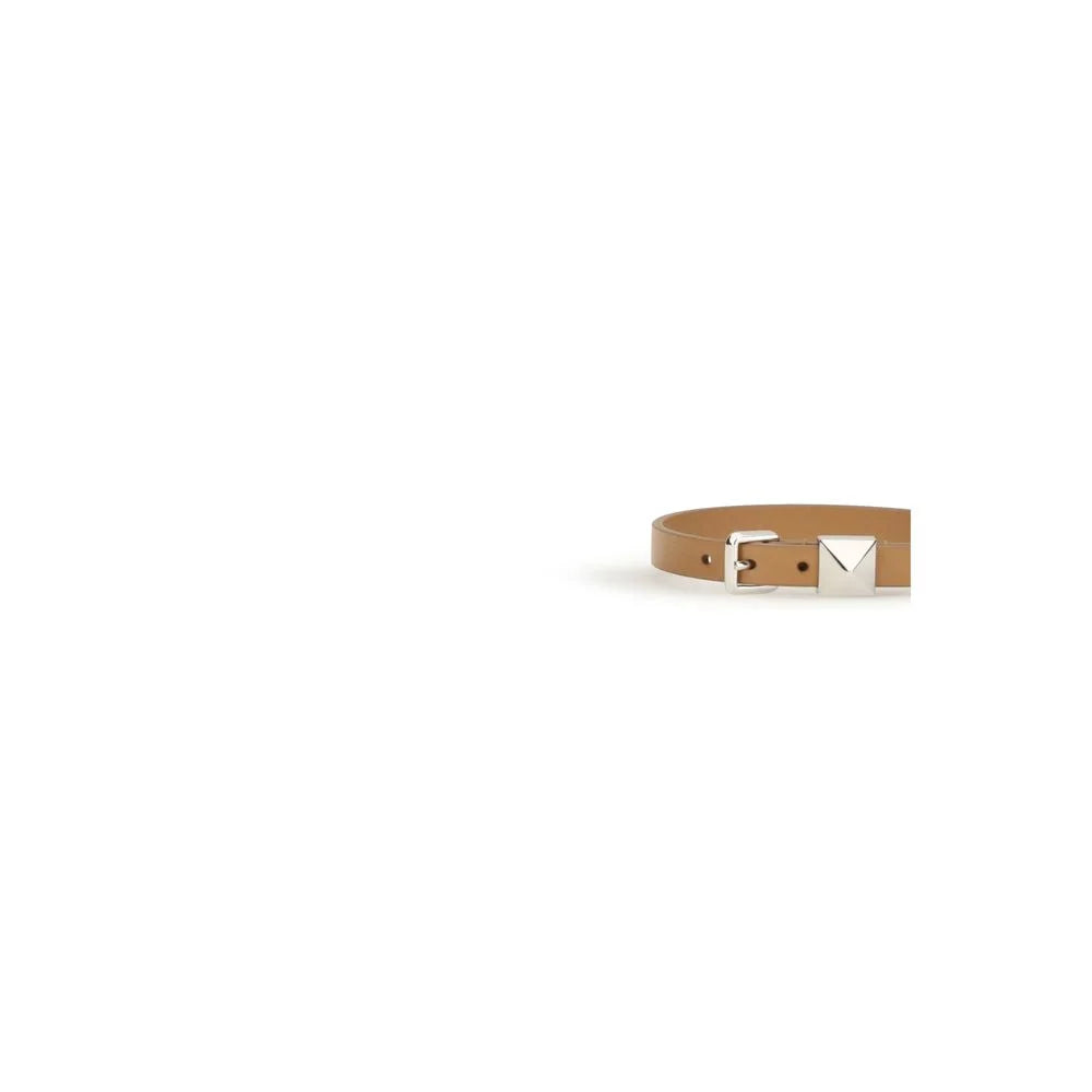 Valentino Garavani Brown Calf Leather Bos Taurus Bracelet - One Size