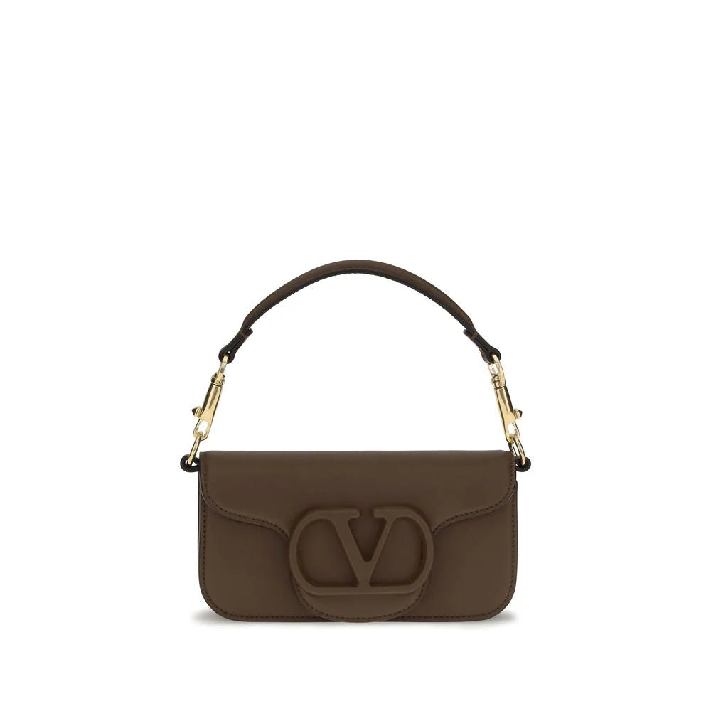 Valentino Garavani Brown Calf Leather Bos Taurus Shoulder Bag