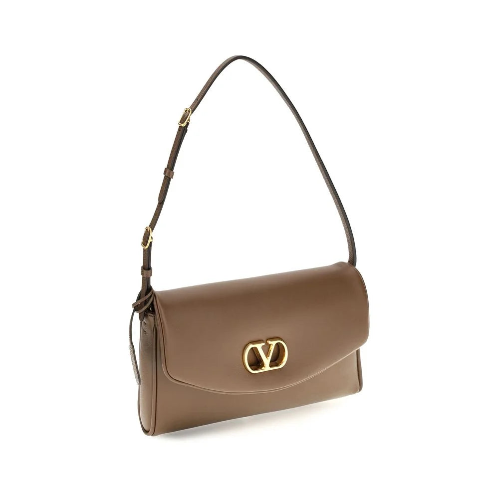 Valentino Garavani Braune Kalbshirgen Bos Taurus Schultertasche