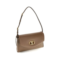 Valentino Garavani Braune Kalbshirgen Bos Taurus Schultertasche