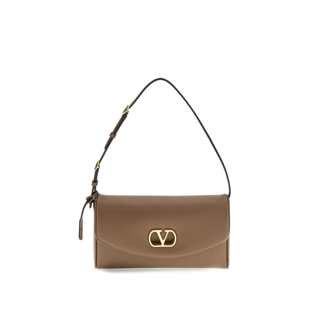 Valentino Garavani Braune Kalbshirgen Bos Taurus Schultertasche