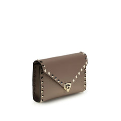 Valentino Garavani Brown Calf Leather Bos Taurus Wallet