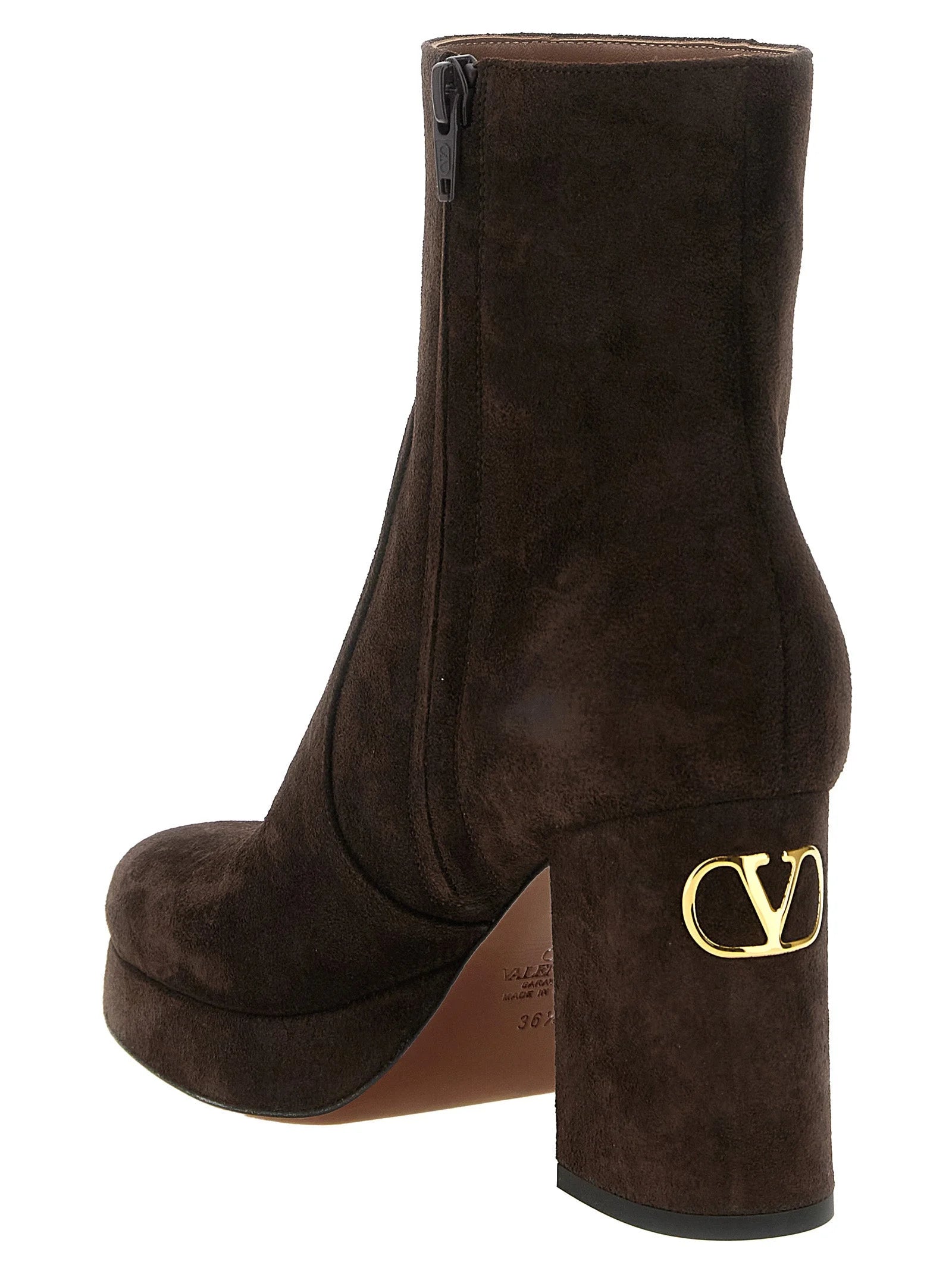 Valentino Garavani Brown Calfskin Ankle Boots - EU36.5/US6.5