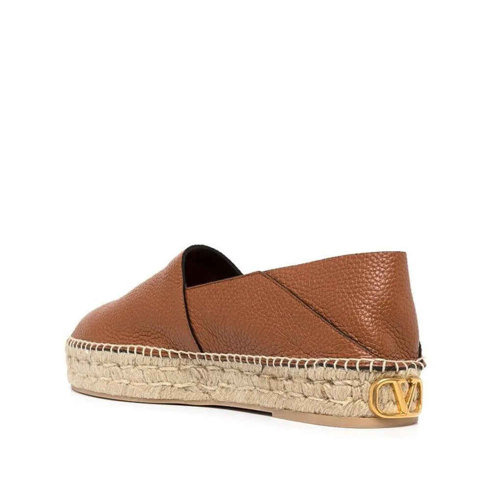 Valentino Garavani Brown Calfskin Espadrilles - EU42/US9 - Flats