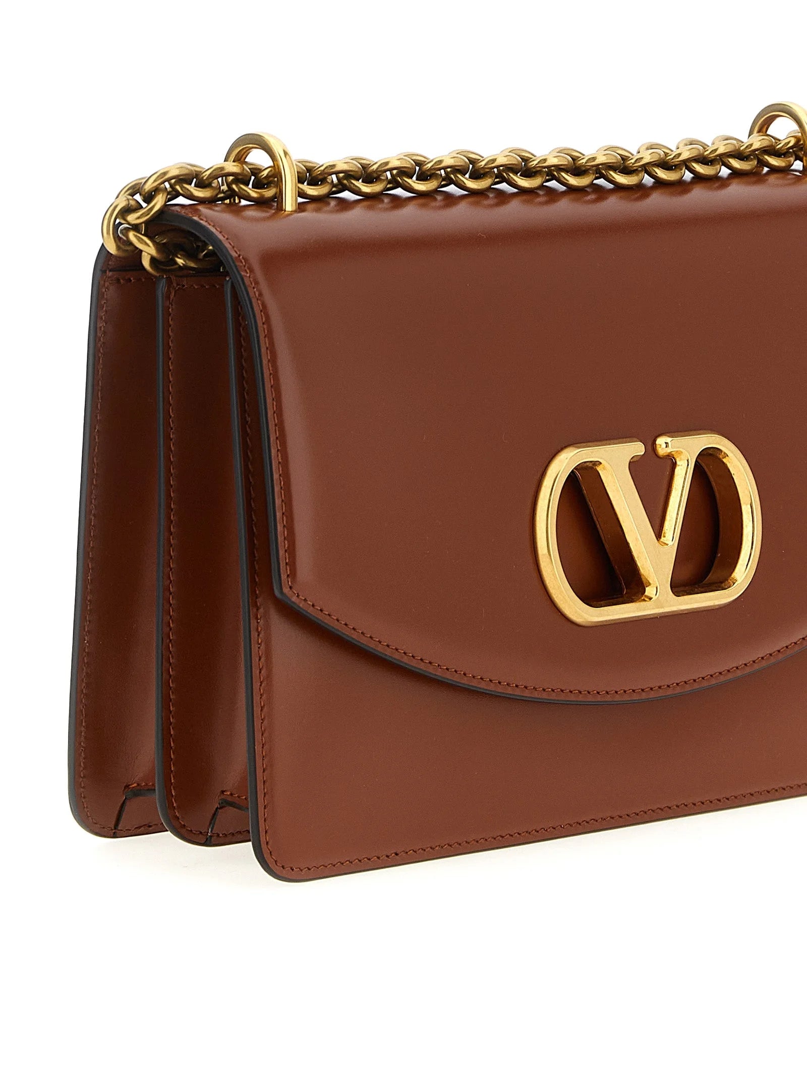 Valentino Garavani Brown Calfskin Shoulder Bag