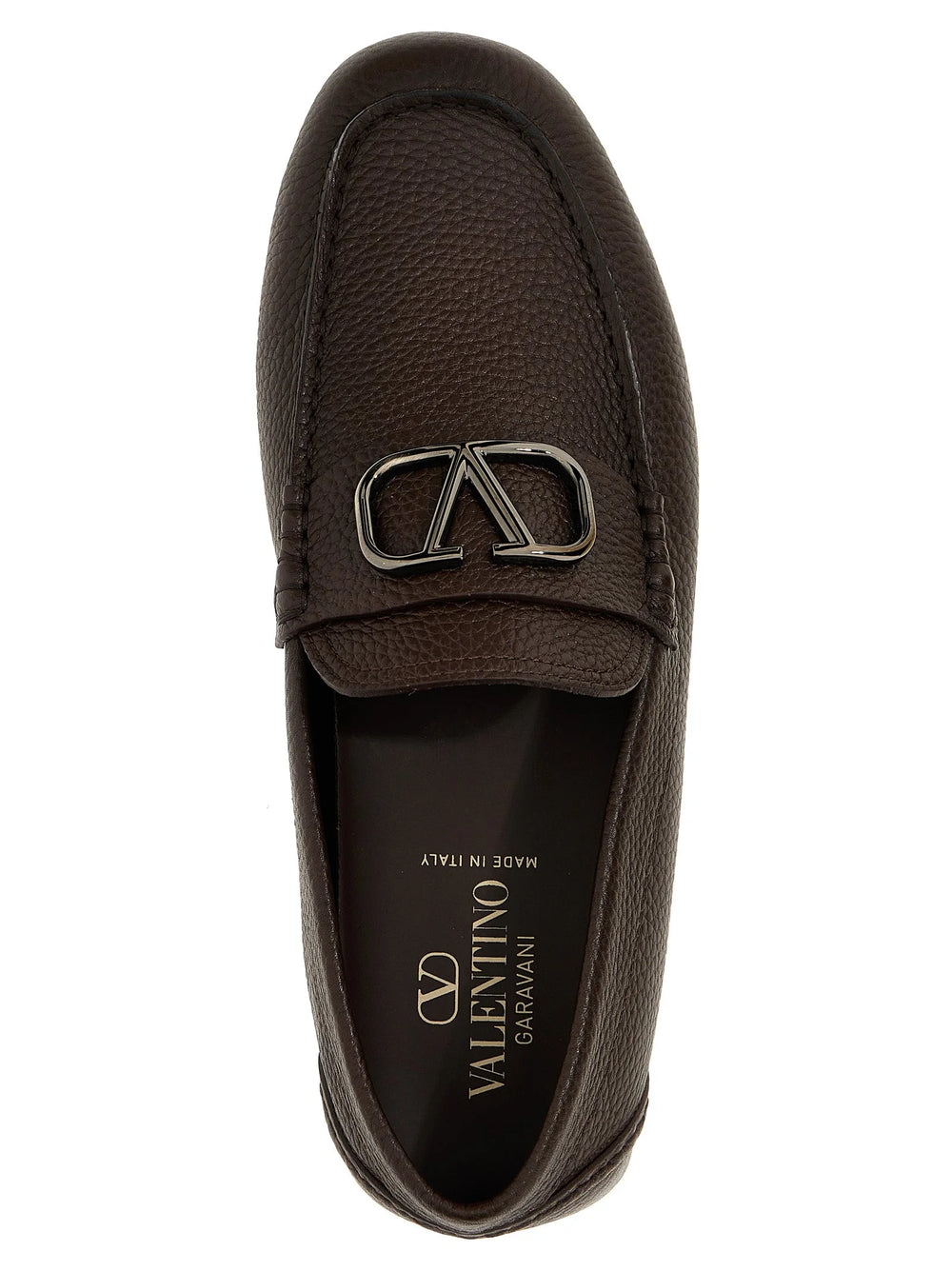 Valentino Garavani Brown Calfskin Slip-On Loafers - EU39/US6